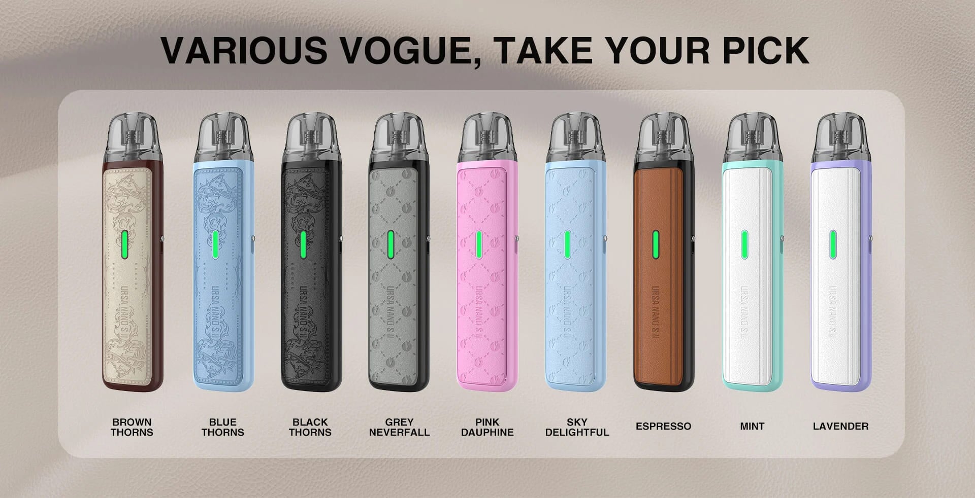 Lost Vape Ursa Nano S 2 Pod Kit colours