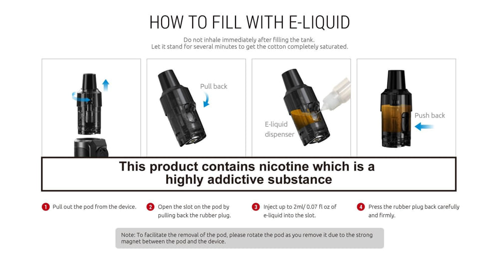 Smok RPM 25w Pod Kit (900mah Built In Battery) (Beige White Leather) £11.99 3 smok rpm 25w filling information