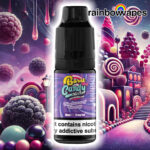 Blackcurrant Gummy Salt E-liquid By Burst My Candy 10ml on background of candy town