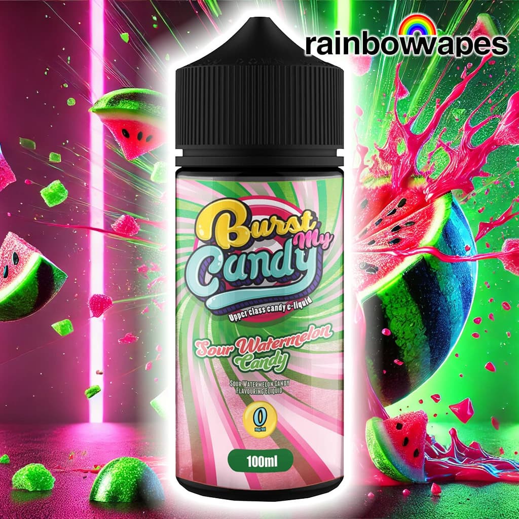 Sour Watermelon Candy Shortfill E-Liquid By Burst My Candy 100ml BB 01/2026 1 Sour Watermelon Candy Shortfill E-Liquid By Burst My Candy 100ml BB 01/2026