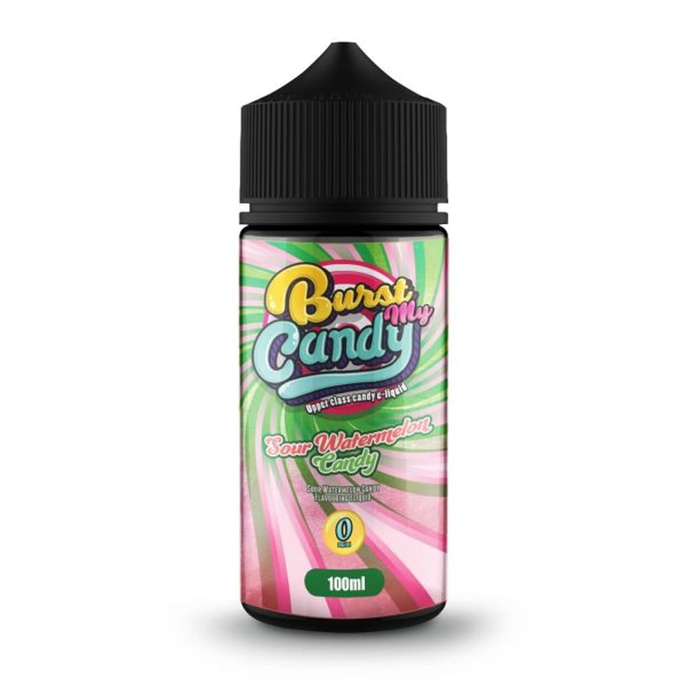 Sour Watermelon Candy Shortfill E-Liquid By Burst My Candy 100ml BB 01/2026 2 sour watermelon candy shortfill e-liquid by burst my candy 100ml