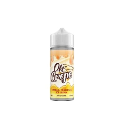 vanilla peaches ice cream shortfill e-liquid by oh crepe 100ml