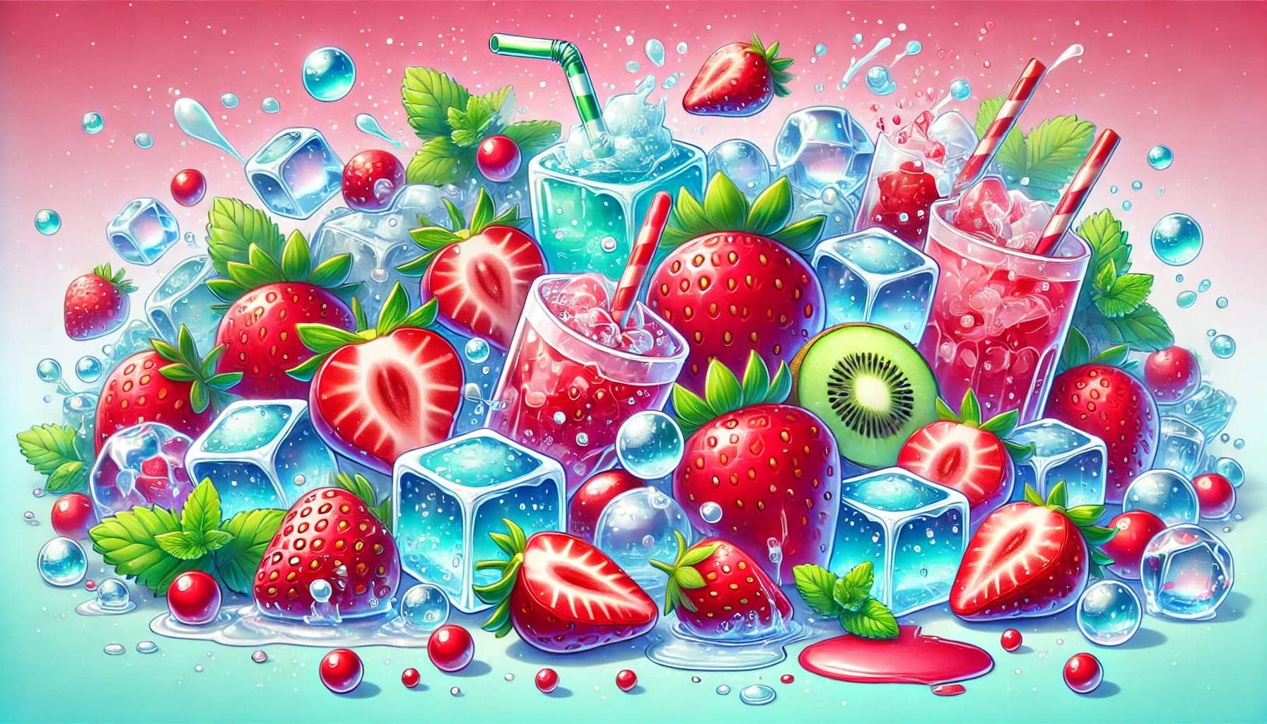 Strawberry Ice E-Liquid By Dinner Lady 10ml background