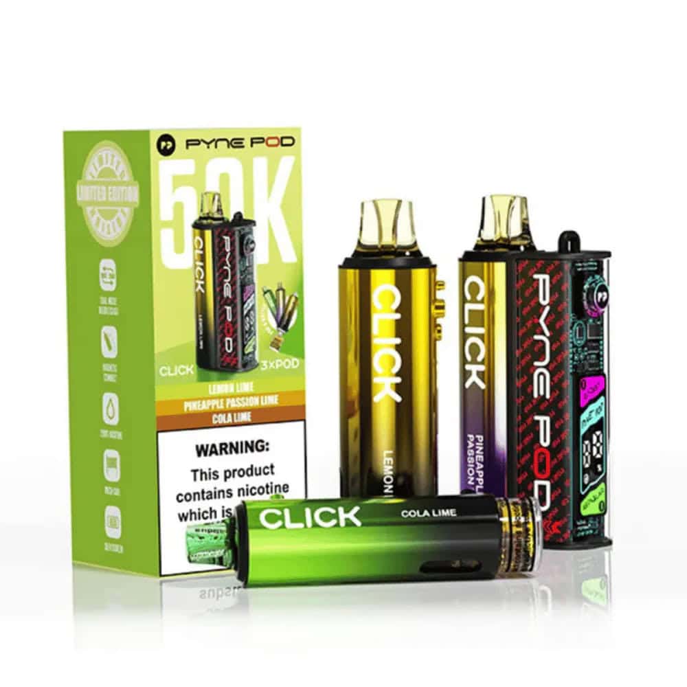 Pyne Pod Click 50K Prefilled Pod Vape Kit Β£9.99 9 lime edition pyne pod click 50k prefilled pod vape kit