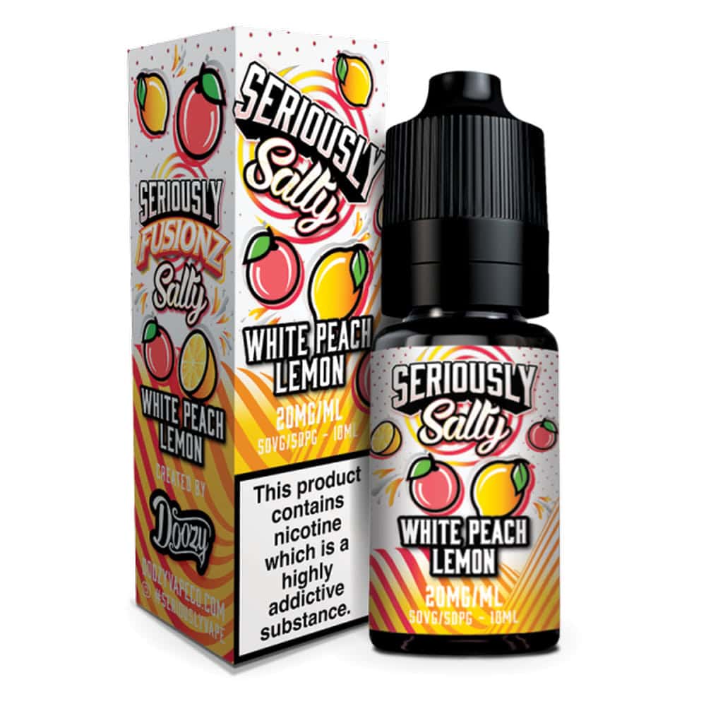 White Peach Lemon Nic Salt E-Liquid By Seriously Salty 10ml 99p 1 white peach lemon nic salt e-liquid by seriously salty 10ml