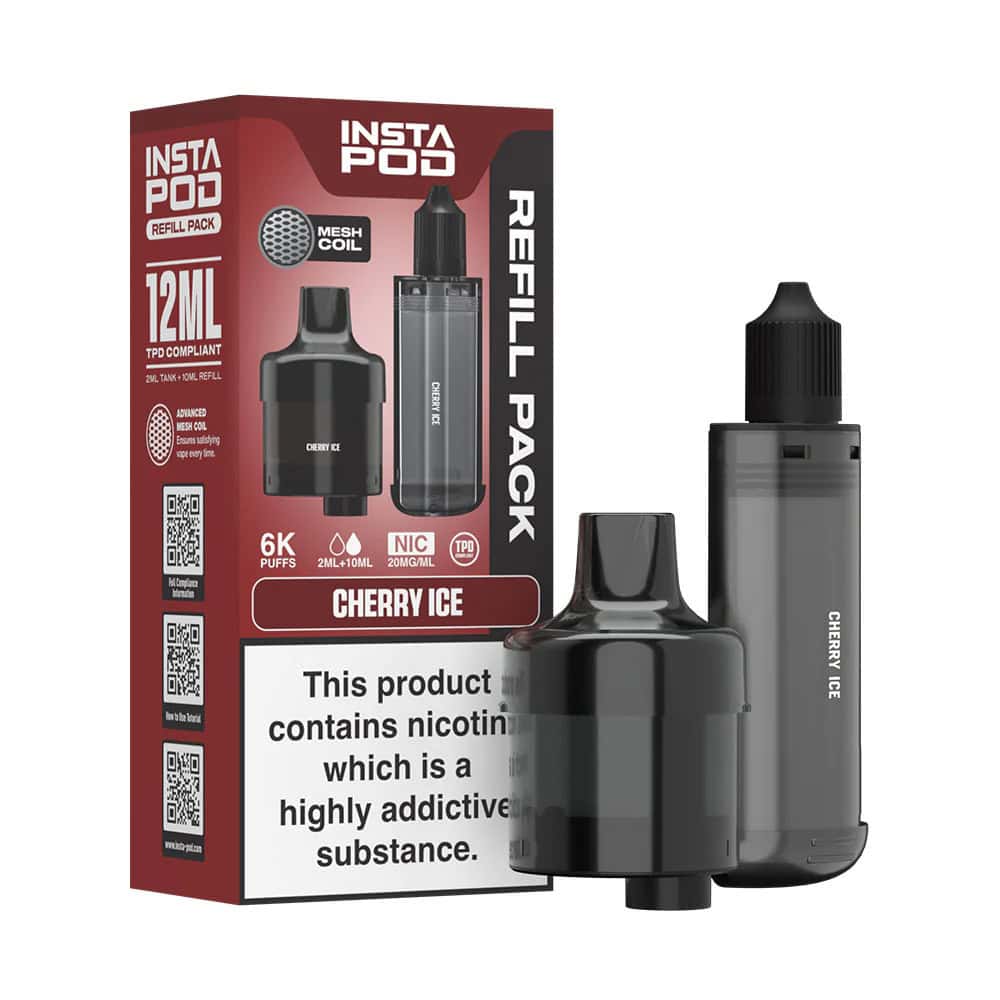 Insta Pod Replacement Prefilled Pods 4 cherry ice prefilled replacement pod by insta pod