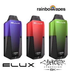 Elux Cyberover 6K Prefilled Pod Vape Kit with rainbowvapes and elux logo