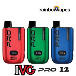 IVG Pro 12 10K Prefilled Vape Kit with ivg logo and rainbowvapes logo