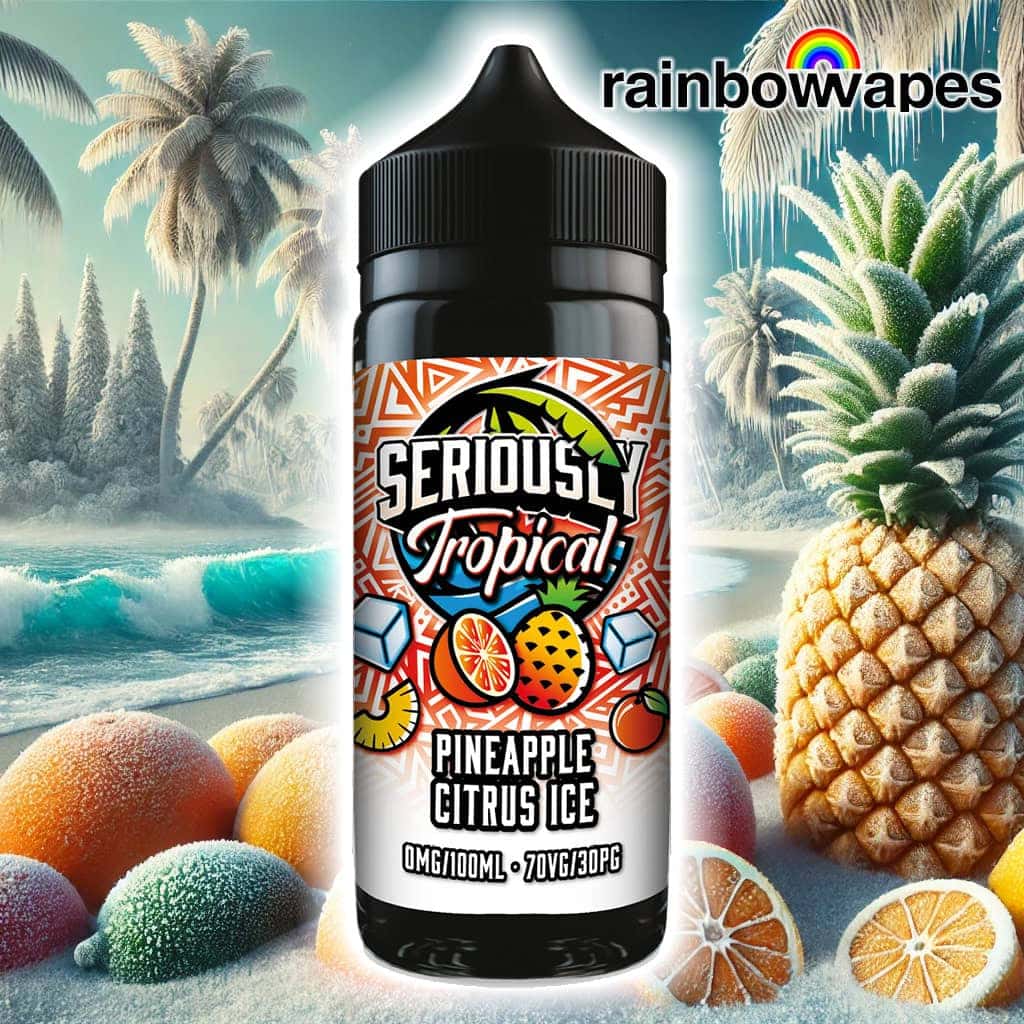 Pineapple-Citrus-Ice-Doozy-Seriously-Tropical-Shortfill-E-Liquid-100ml-on-background-of-a-frozen-beach.jpg