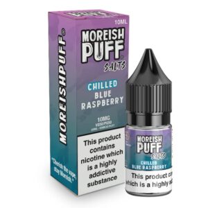 blue raspberry chilled salt e-liquid by moreish puff 10ml