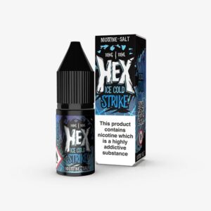 blue raspberry nic salt e-liquid by hex ice cold strike 10ml
