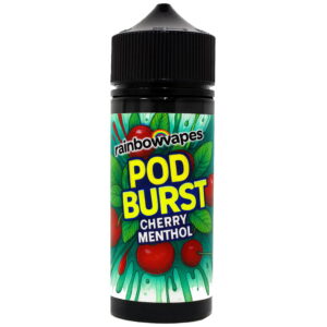 cherry menthol shortfill e-liquid by pod burst rainbowvapes 100ml