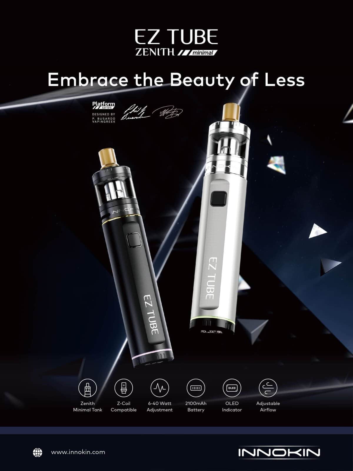 Innokin EZ Tube Kit 2100mah, Zenith Minimal Tank UK's best price £12.99 - Image 4