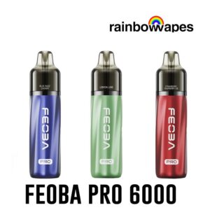 feoba pro prefilled pod kits with feoba logo and rainbowvapes logo
