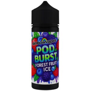 forest fruit ice shortfill e-liquid by pod burst rainbowvapes 100ml