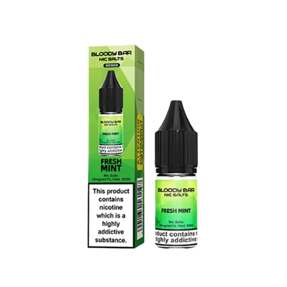 fresh mint salt e-liquid by bloody bar 10ml