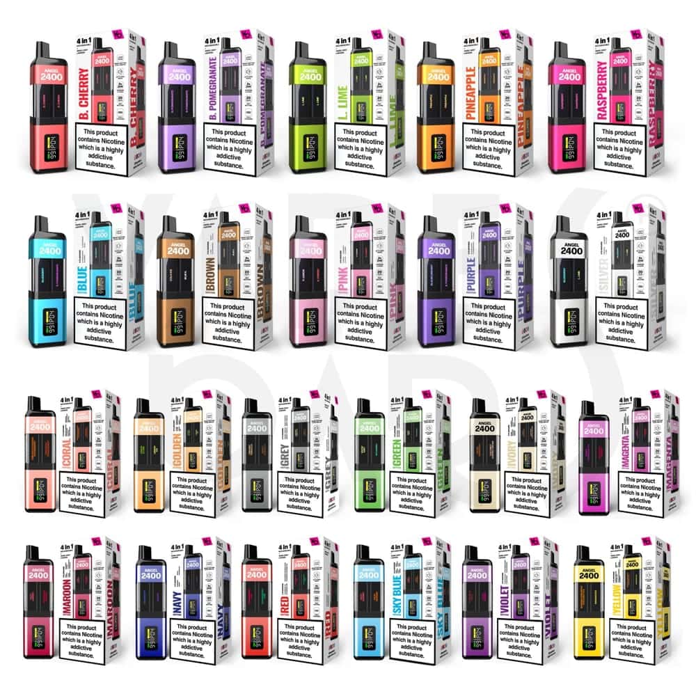 All vapes bars kits in various colours, flavours