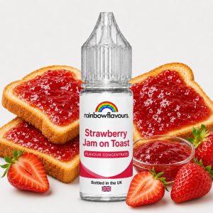 strawberry jam on toast by rainbow flavours