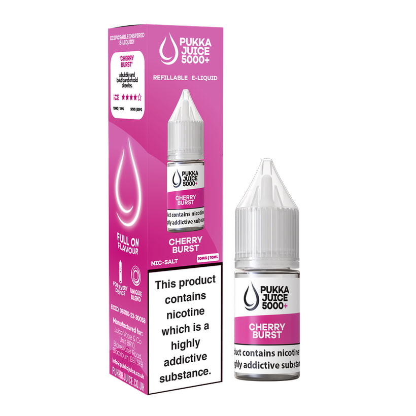 Pukka Juice 5000+ Cherry Burst Nic Salt E-Liquid 10ml