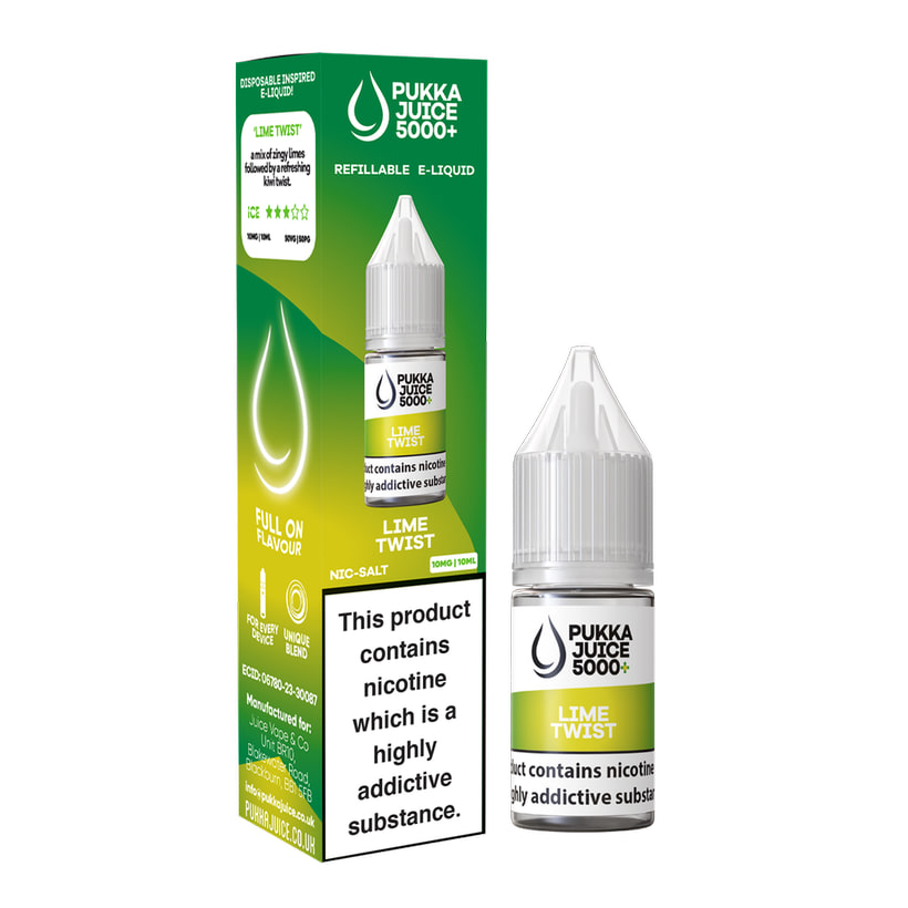 Pukka Juice 5000+ Lime Twist Nic Salt E-Liquid 10ml